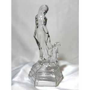 RCR Royal Crystal Rock Crystal Mother and Child Standing 10" Sculpture Statue